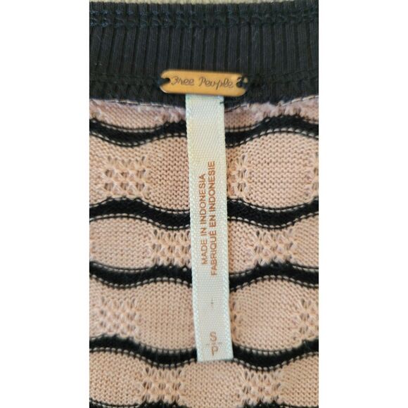 Free People Wavy Stripe Pointelle Peplum Top - Picture 3 of 4